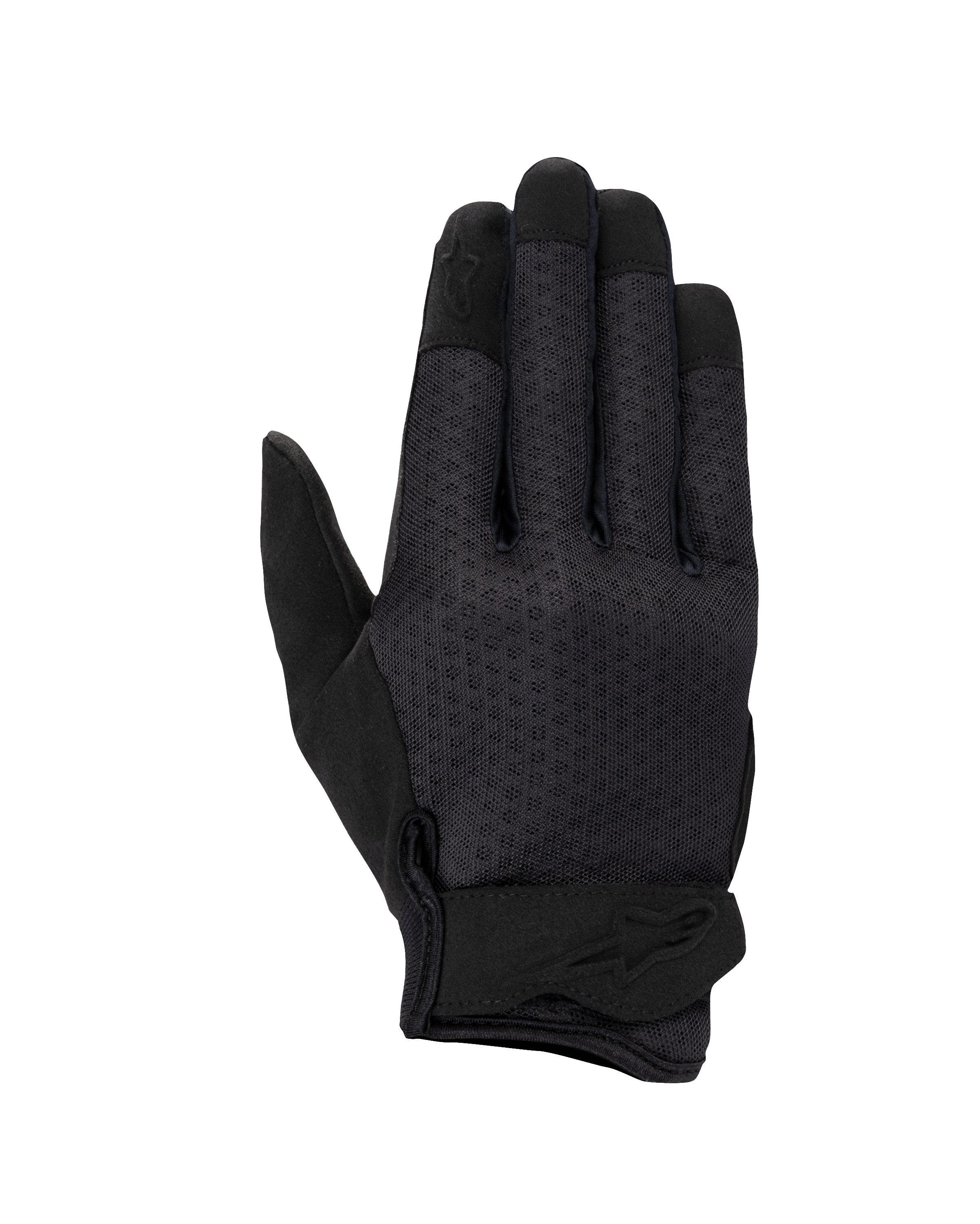 Alpinestars Stated Air dameshandschoenen, motorhandschoenen, zwart, voorzien van een geventileerde mesh bovenzijde, ergonomische polssluiting met reliëflogo en versterkte vingertoppen, gestroomlijnd urban ontwerp