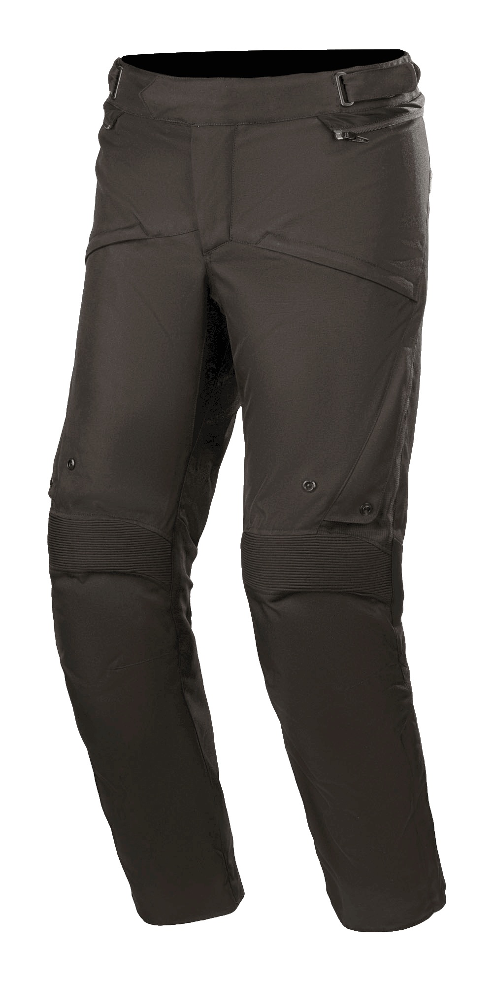 Pantalon Alpinestars Road Pro GORE-TEX, pantalon de moto touring, noir, doté de panneaux extensibles en accordéon aux genoux, d'ouvertures de ventilation zippées et d'une construction en textile technique pour le touring d'aventure