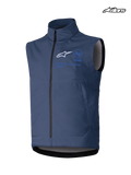 Alpinestars Techstar Softshell Weste, Motocross-Herrenweste in Marine, winddichte Stretch-Softshell-Konstruktion mit durchgehendem Frontreißverschluss und Branding-Grafiken