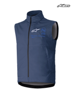 Alpinestars Techstar Softshell Weste, Motocross-Herrenweste in Marine, winddichte Stretch-Softshell-Konstruktion mit durchgehendem Frontreißverschluss und Branding-Grafiken