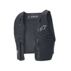 Gilet tactique Alpinestars Techdura, noir, gilet d'enduro amovible pour la veste Techdura, doté de quatre poches poitrine zippées, empiècements en mesh pour la ventilation et logo Alpinestars gris