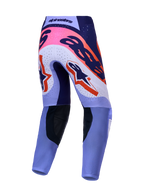 Alpinestars Supertech Dyna Motocross Pants, rear view, in light violet and deep purple with pink fluo accents.