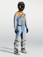 Alpinestars Techstar Maven Hose für Herren, Motocross-Hose in Blau und Orange, athletischer Rennschnitt mit Stretchzonen.