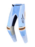 Alpinestars Techstar Maven Motocross-Hose, Herren, Blau und Orange, mit Laserperforationen für Belüftung.