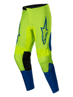 Pantalon Fluid Haul 2025, pantalon de moto pour homme, jaune fluo et bleu, construction en poly-tissu avec jambes préformées et empiècements en cuir synthétique aux genoux