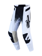 Alpinestars Techstar Swan Hose und Techstar Swan Gear Set, Motocross-Hose in Weiß und Schwarz mit Leder-Knieeinsätzen für maximale Offroad-Beweglichkeit.