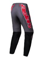 Alpinestars Supertech Lipan Broek 2025, heren motocrossbroek, rookgrijs en helderrood met zwarte onderbenen, stretch ripstop-constructie, achteraanzicht