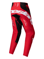 Pantalon Techstar Dreem 2025, pantalon de motocross pour homme, rouge vif et noir, vue de dos montrant la construction ripstop extensible et le polyfabric 600D résistant