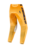 Alpinestars Racer Amber Motocrosshose für Herren, Orange und Dunkelblau, mit robustem Polygewebe und Stretcheinsätzen.