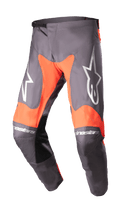 Alpinestars 2023 Racer Hoen Hose, Motocross-Hose, Magnet und Hot Orange, große weiße Sternenlogos auf den Oberschenkeln, schwarze Leder-Innenkniepanele, Ratschenverschluss am Bund, strapazierfähige Konstruktion für Offroad-Rennsport