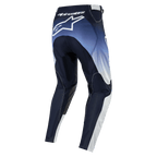 Alpinestars 2024 Racer Hoen Pants, pantalon de motocross, bleu marine, bleu clair et blanc, logo Alpinestars blanc à l'arrière, équipement technique durable pour le tout-terrain