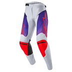 Alpinestars 2024 Racer Hoen Hose, Motocross-Hose, Hellgrau mit Akzenten in Hot Orange, Violett und Schwarz, ergonomisches Design, strapazierfähige Materialien für Offroad-Fahrten