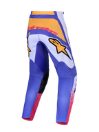 Alpinestars Fluid Drag broek, blauwe en gouden heren-motocrossbroek, 600D polystof met stretchpanelen, achteraanzicht