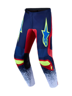 Alpinestars Fluid Drag Broek, herenmotorcrossbroek, blauw navy en rood, duurzame 600D polystof en voorgevormde benen.