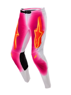 Alpinestars Limited Edition Supertech AFD MIG Pants, Motocross Racing Pants, Men's, Pink Fluo and White with leather knee panels