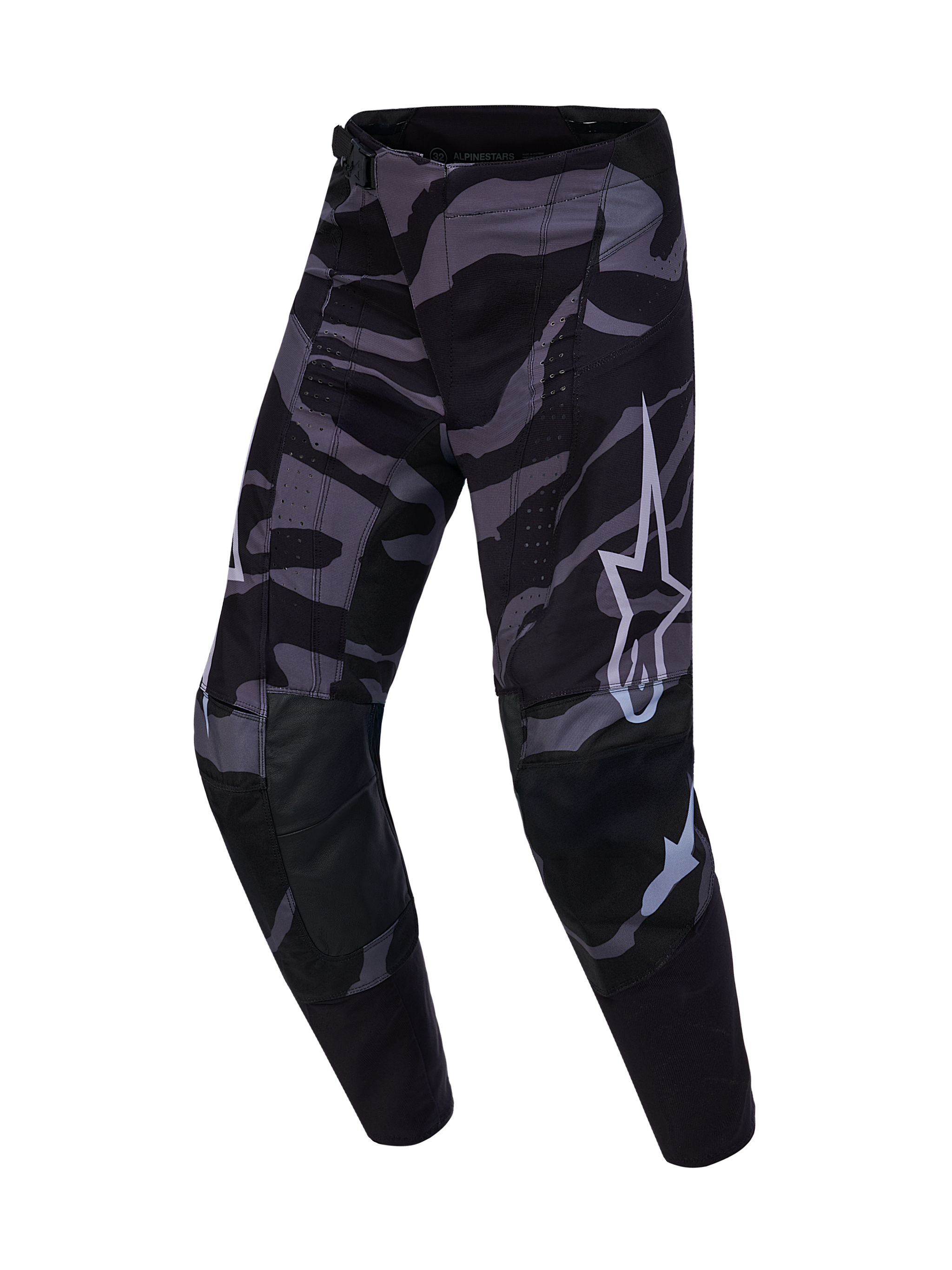 Pantalon Techstar Beast Coast Édition Limitée, motif camouflage noir et gris avec logos Alpinestars.