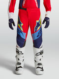 Pantalon Alpinestars Supertech Dyna Junior, pantalon de motocross pour enfant, rouge et bleu marine, coupe athlétique extensible