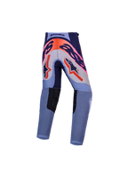 Alpinestars Youth Supertech Dyna Pants, purple and pink fluo motocross racing pants with durable 600D seat reinforcement.