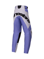 Alpinestars 2025 Youth Racer Veil broek, motorcrossbroek, paars, wit en zwart, groot zwart Alpinestars-logo op het zitvlak, sportief ontwerp met versterkte panelen, duurzaam materiaal voor off-road racing