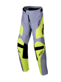 Alpinestars 2025 Youth Racer Veil Hose, Motocross-Hose, Grau und Neongelb, schwarze Akzente an Knien und Taille, sportliches Design mit vorgeformten Beinen und Logos, strapazierfähige Offroad-Rennausrüstung