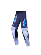 Alpinestars jeugd Fluid Drag broek, motocrossbroek, grijs, lichtpaars en blauw, duurzame constructie met voorgevormde benen.