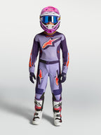 Alpinestars Pantalon Fluid Hunt Junior, équipement de motocross pour enfant, violet et rose fluo, construction en polyfibre 600D résistante
