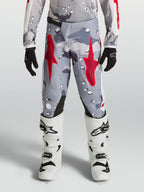 Alpinestars Jeugd Fluid Lone broek, motorcrossbroek voor jeugd, grijs camo en vuurrood, duurzame polyfabric constructie