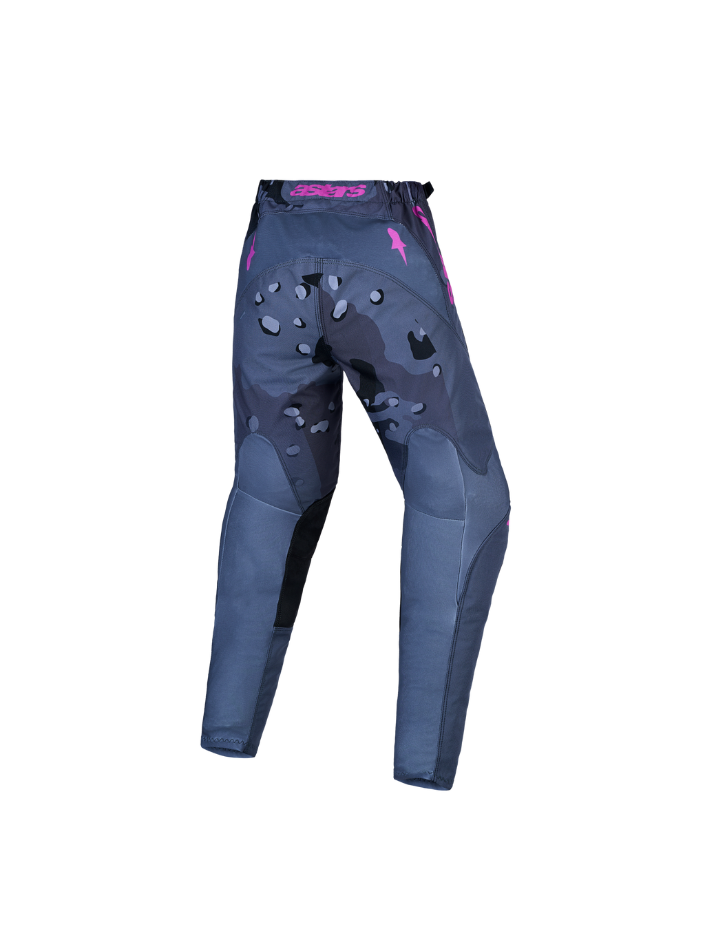 Alpinestars Fluid Lone V2 Junior, pantalon de motocross tout-terrain, gris et rose à motif camouflage, vue arrière