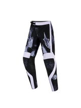 Alpinestars 2026 Youth Fluid Lahnd Pants, jeugd motorcrossbroek, Iron Camo met zwarte en witte accenten, voorzien van een camouflagepatroon, witte grafische panelen en versterkte binnenknieën, ontworpen voor jeugd off-road racen