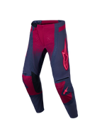Alpinestars Stella Techstar Swan Hose, Damen-Motocross-Hose in Grau und Karminrot mit perforierten Belüftungszonen.