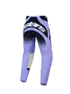 Alpinestars Stella Techstar Swan broek, dames motorcrossbroek in paars en zwart, achteraanzicht met versterkt zitvlak.