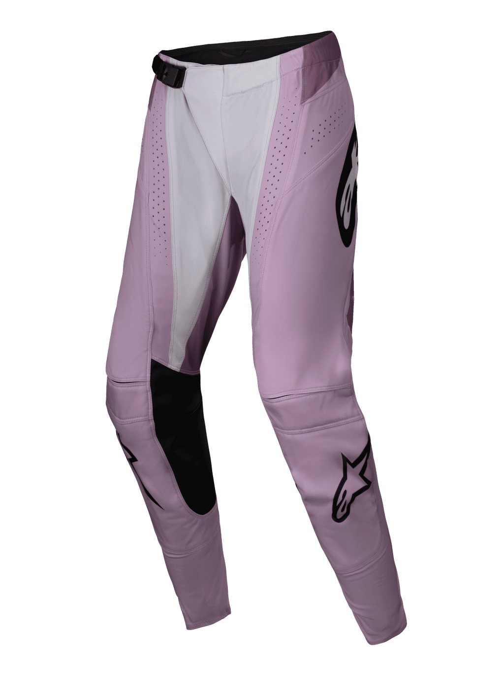 Alpinestars 2025 Stella Techstar Melt Hose, Damen-Motocross-Hose, Rosa und Weiß mit schwarzen Akzenten, mit lasergeschnittenen Perforationen, verstärkten Knieinnenseiten und ikonischen schwarzen Stern-Logos, konzipiert für Hochleistungs-Offroad-Rennsport