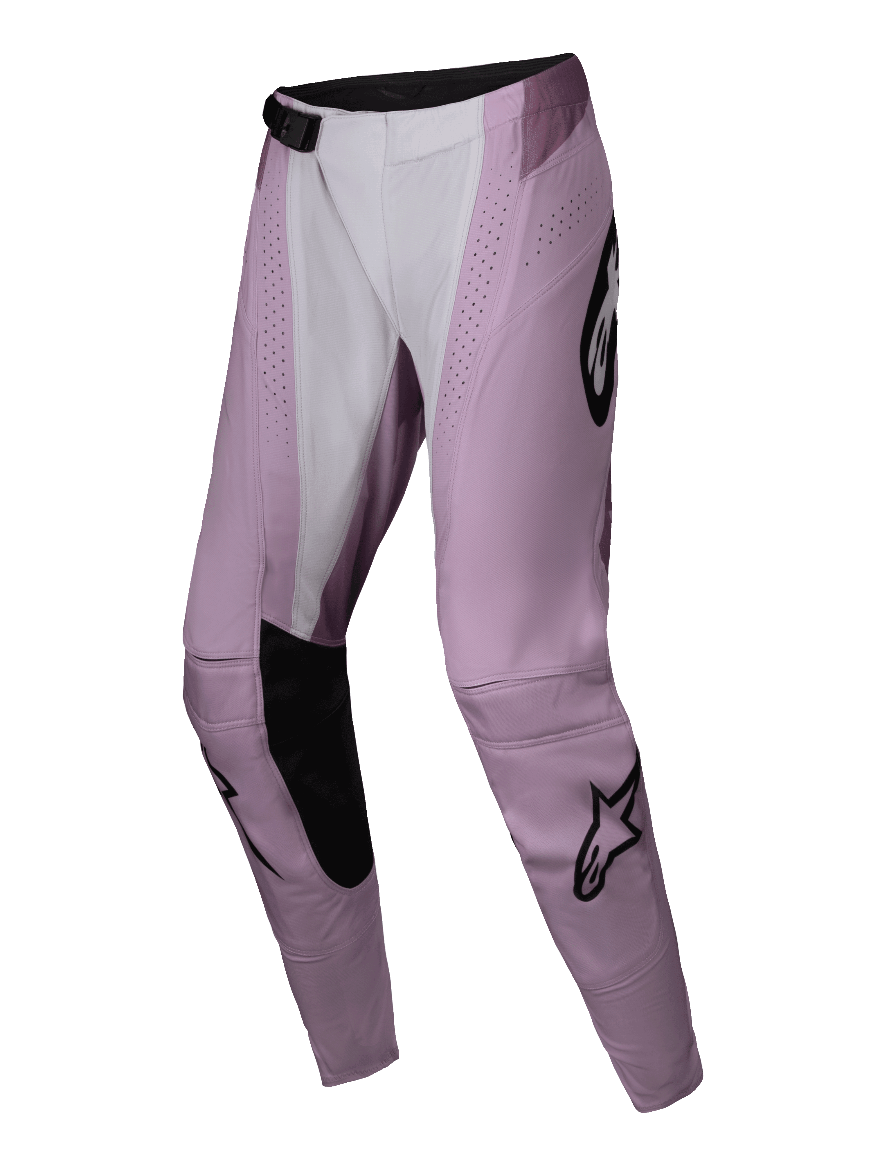 Alpinestars 2025 Stella Techstar Melt Hose, Damen-Motocross-Hose, Rosa und Weiß mit schwarzen Akzenten, mit lasergeschnittenen Perforationen, verstärkten Knieinnenseiten und ikonischen schwarzen Stern-Logos, konzipiert für Hochleistungs-Offroad-Rennsport