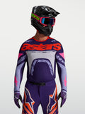 Alpinestars Supertech Dyna Trikot, lila und pink fluo Motocross-Oberteil, athletische Passform aus Stretch-Mesh.