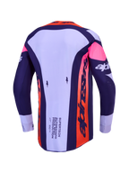 Alpinestars Supertech Dyna Jersey, herenmotorcrossjersey in lichtviolet en donkerpaars met geventileerde stretch-mesh.