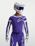 Alpinestars Supertech Vesta Trikot, Motocross, Herren, Tiefblau und Weiß, Stretch-Mesh mit lasergeschnittener Belüftung.