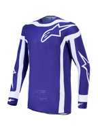 Alpinestars Supertech Vesta Jersey, heren-motorcrossjersey, diepblauw en wit, atletische pasvorm met lichtgewicht stretchmesh.