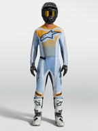 Alpinestars Techstar Maven jersey en uitrustingsset, blauwe en oranje motocross-outfit voor heren, atletische pasvorm.