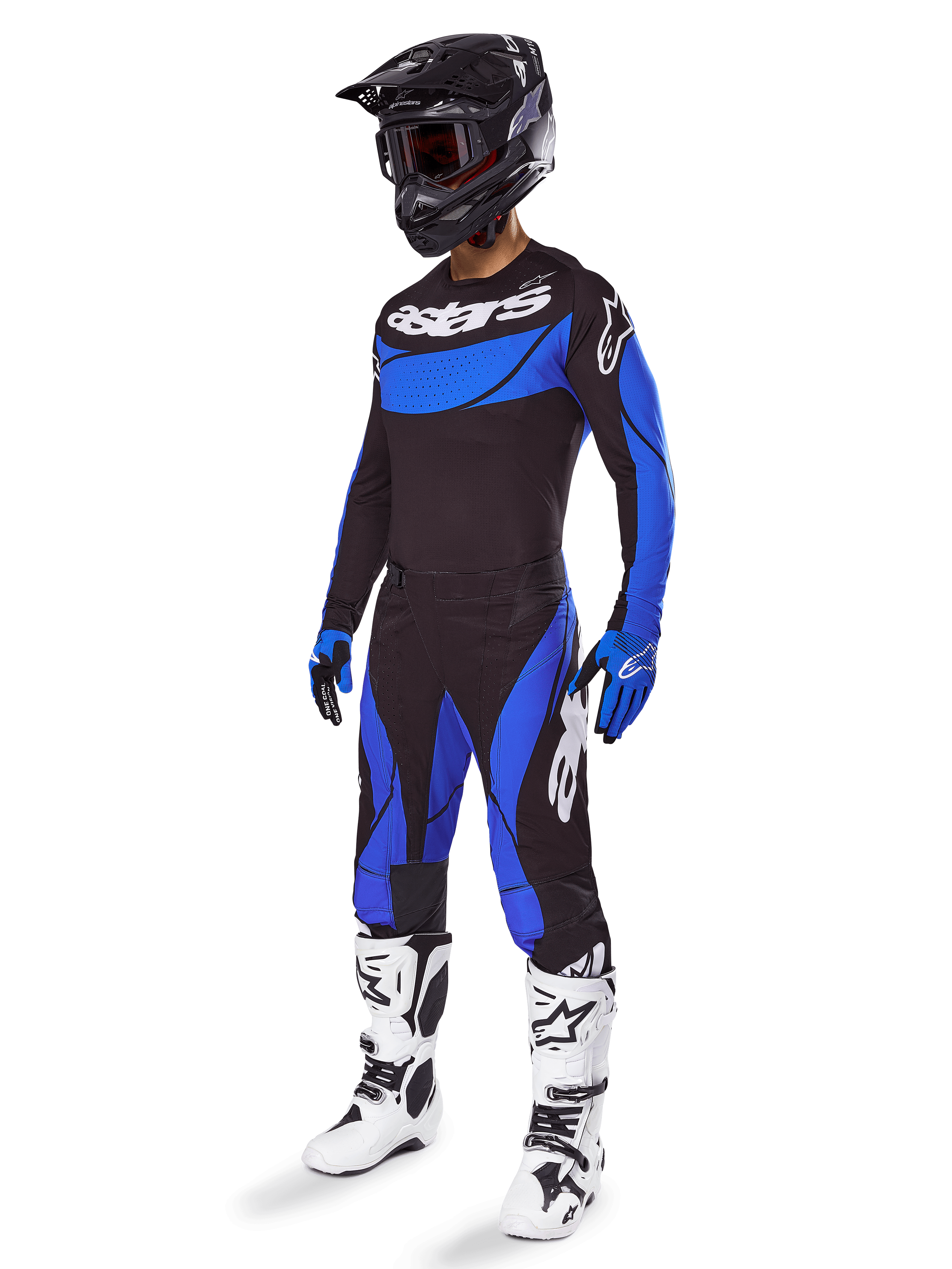 Alpinestars tenue complète Techstar Dreem 2025 pour homme, noir et bleu, équipement de motocross tout-terrain ventilé