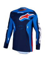 Alpinestars Racer Hunt jersey, heren motocrossjersey, navy en blauw met rood logo, off-road performance kleding.