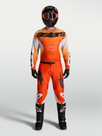 Alpinestars Racer Amber jersey en Racer Amber uitrustingsset, motocross-outfit voor heren, oranje en wit, ademende pasvorm.