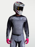 Maillot Alpinestars Racer Amber, maillot de motocross pour homme, gris et anthracite, poly-tissu évacuant l'humidité.