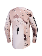Alpinestars Racer Lone Trikot, Herren-Motocross-Trikot in Desert Camo und Schwarz, Rückansicht mit verlängertem Rückensaum.