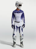 Alpinestars Racer Air Amber gear set, ensemble de motocross bleu et blanc en mesh respirant pour le tout-terrain.