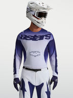 Alpinestars Racer Air Amber jersey, ademende motorcross jersey in blauw en wit met lichtgewicht mesh voor optimale ventilatie.