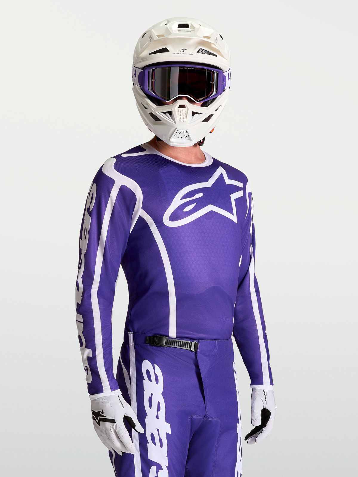Alpinestars Fluid Apex V2 Trikot, Herren-Motocross-Trikot in Blau und Weiß, feuchtigkeitsableitendes Funktionsgewebe, sportlicher Schnitt für den Offroad-Einsatz