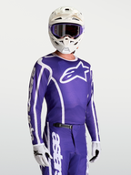 Alpinestars maillot Fluid Apex V2, maillot de motocross pour homme, bleu foncé et blanc, textile évacuant l'humidité
