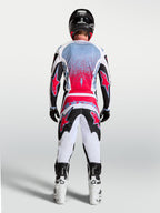 Alpinestars Fluid Drag uitrustingsset, motorcrossoutfit voor heren, wit en rood, vochtafvoerend polyfabric, achteraanzicht.