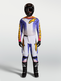 Maillot Fluid Drag et ensemble Fluid Drag Alpinestars, tenue de motocross pour homme, bleu et doré, textile extensible.