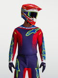 Alpinestars Fluid Drag jersey, heren-motorcrossjersey in blauw navy en rood, ademend polyfabric voor off-road prestaties.